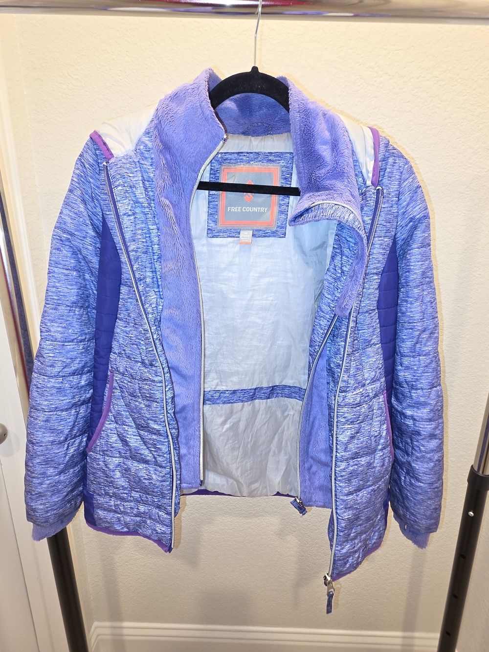 Free Country Girls' Purple Quilted Puffer Jacket